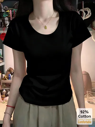 黒白で毎日使いやすい シンプル半袖Tシャツ2枚セット