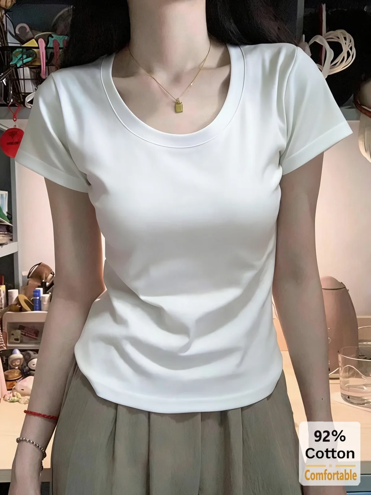 黒白で毎日使いやすい シンプル半袖Tシャツ2枚セット