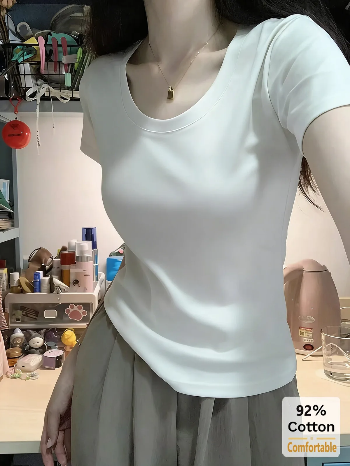 黒白で毎日使いやすい シンプル半袖Tシャツ2枚セット