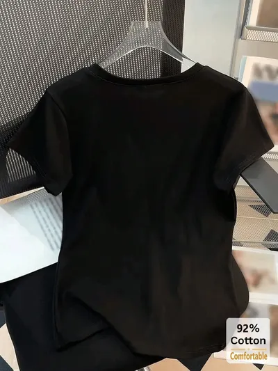 黒白で毎日使いやすい シンプル半袖Tシャツ2枚セット